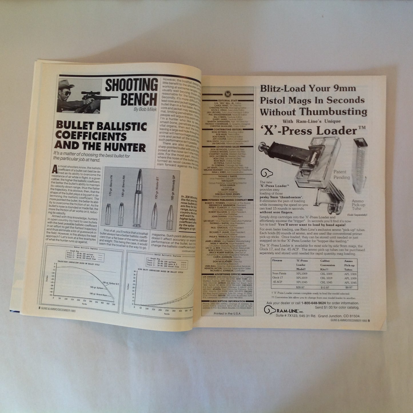Vintage Dec 1993 Guns & Ammo Magazine America's Classic .45s Auto-Action Shootout Rifle Accuracy Revolution