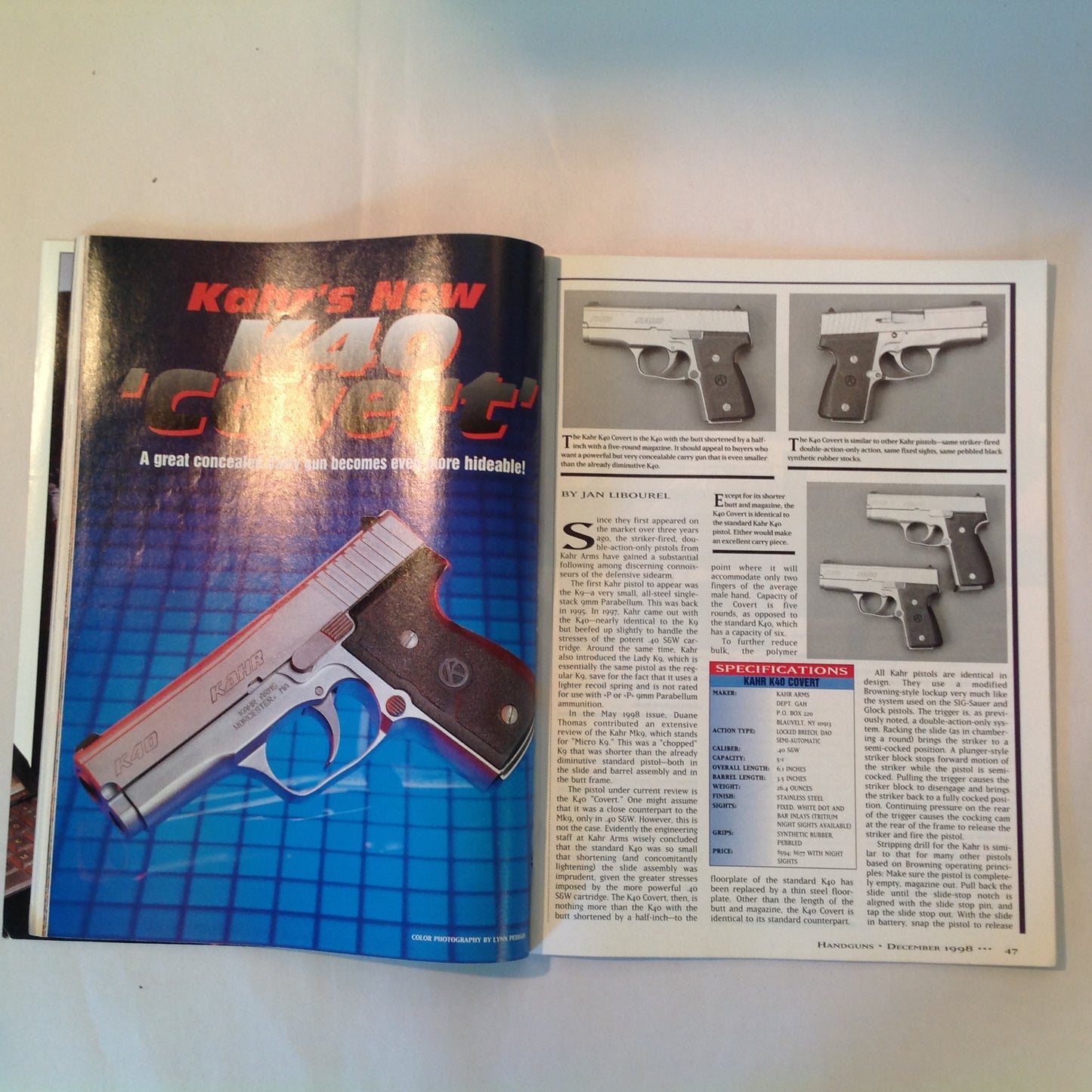 Vintage Dec 1998 Handguns Magazine Experts Pick TOP Gun Gear Cowboy Single Action New Gun Tests Arcus Bulgaria