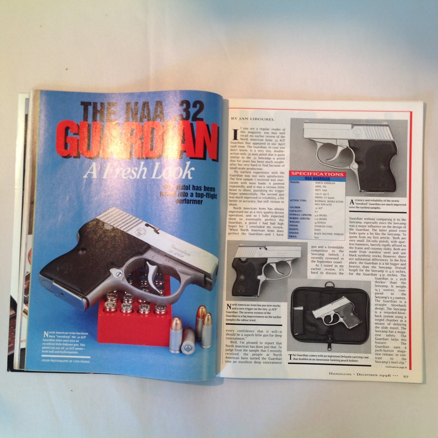 Vintage Dec 1998 Handguns Magazine Experts Pick TOP Gun Gear Cowboy Single Action New Gun Tests Arcus Bulgaria