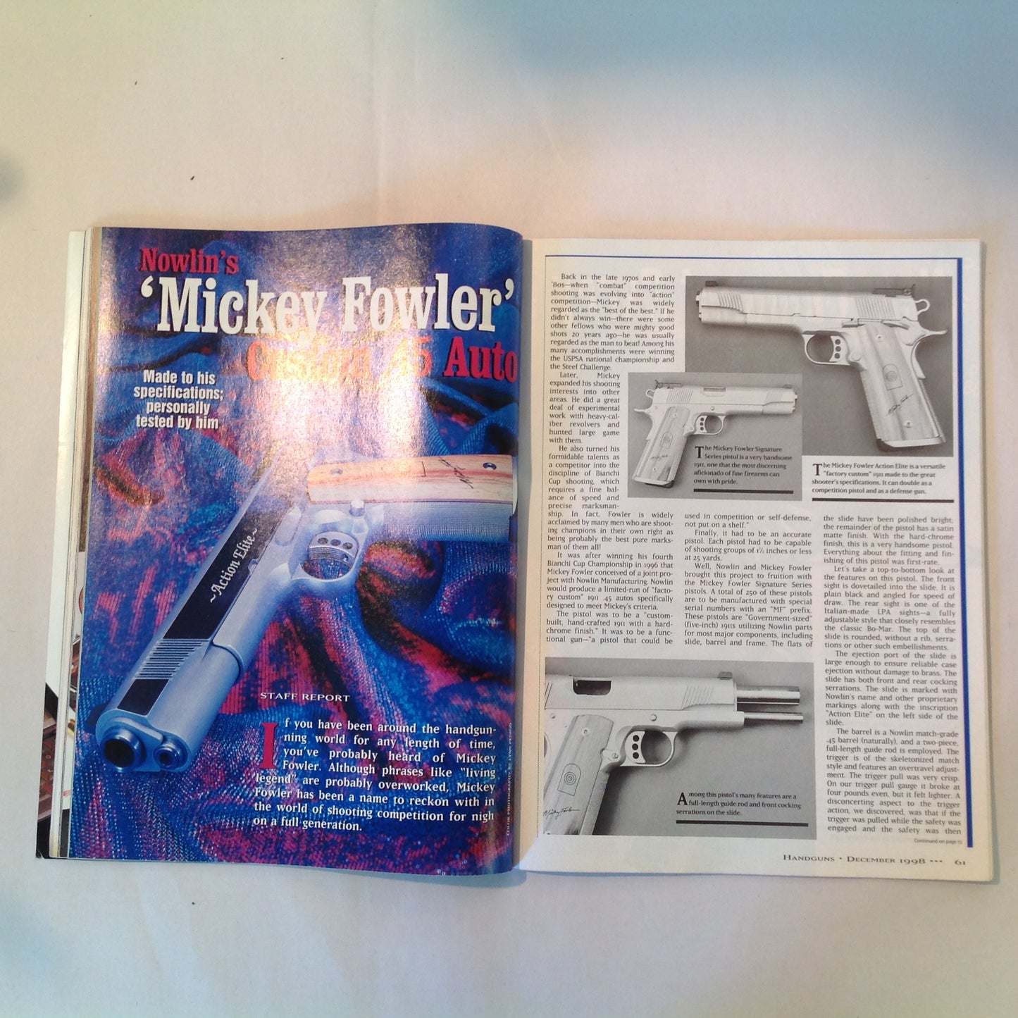Vintage Dec 1998 Handguns Magazine Experts Pick TOP Gun Gear Cowboy Single Action New Gun Tests Arcus Bulgaria