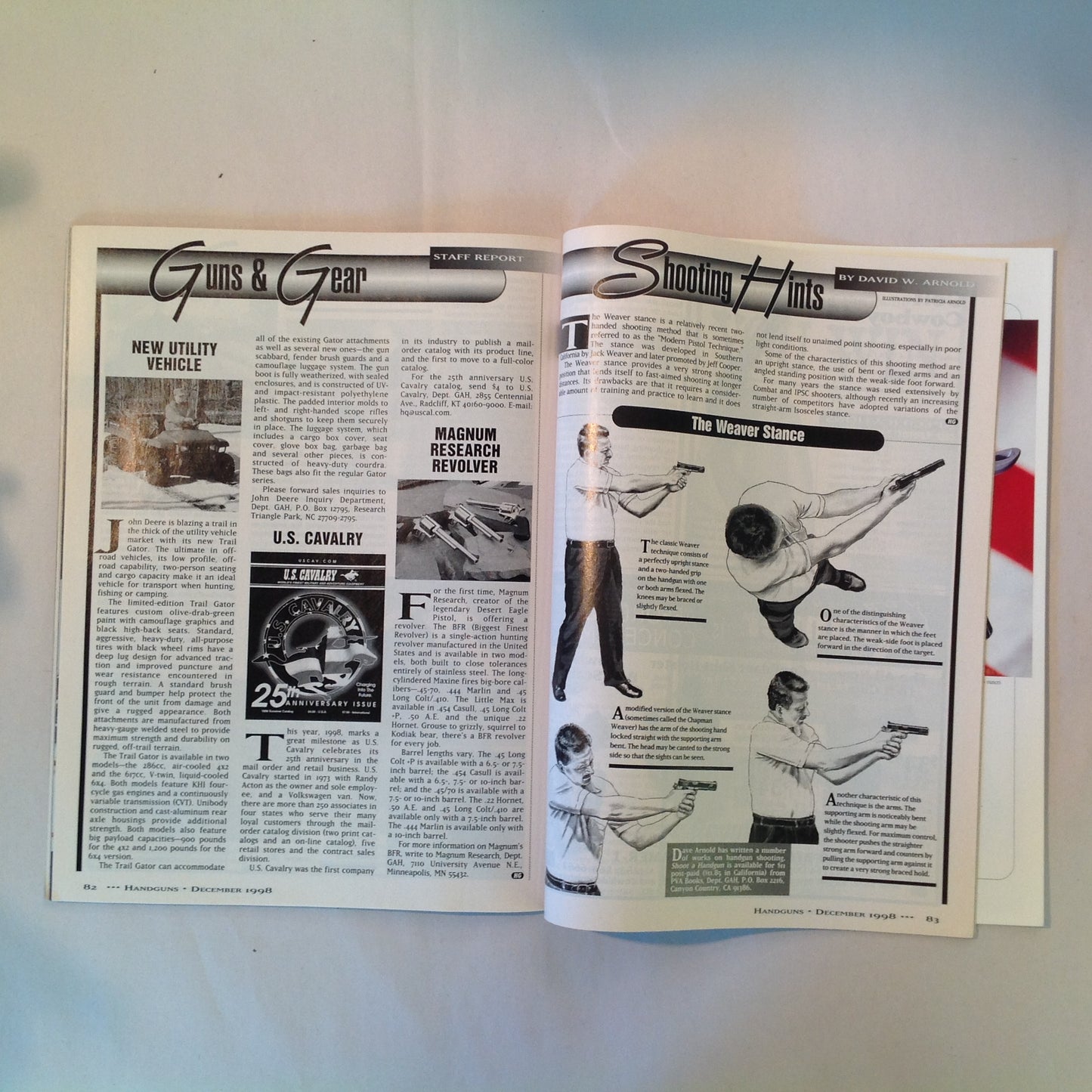 Vintage Dec 1998 Handguns Magazine Experts Pick TOP Gun Gear Cowboy Single Action New Gun Tests Arcus Bulgaria
