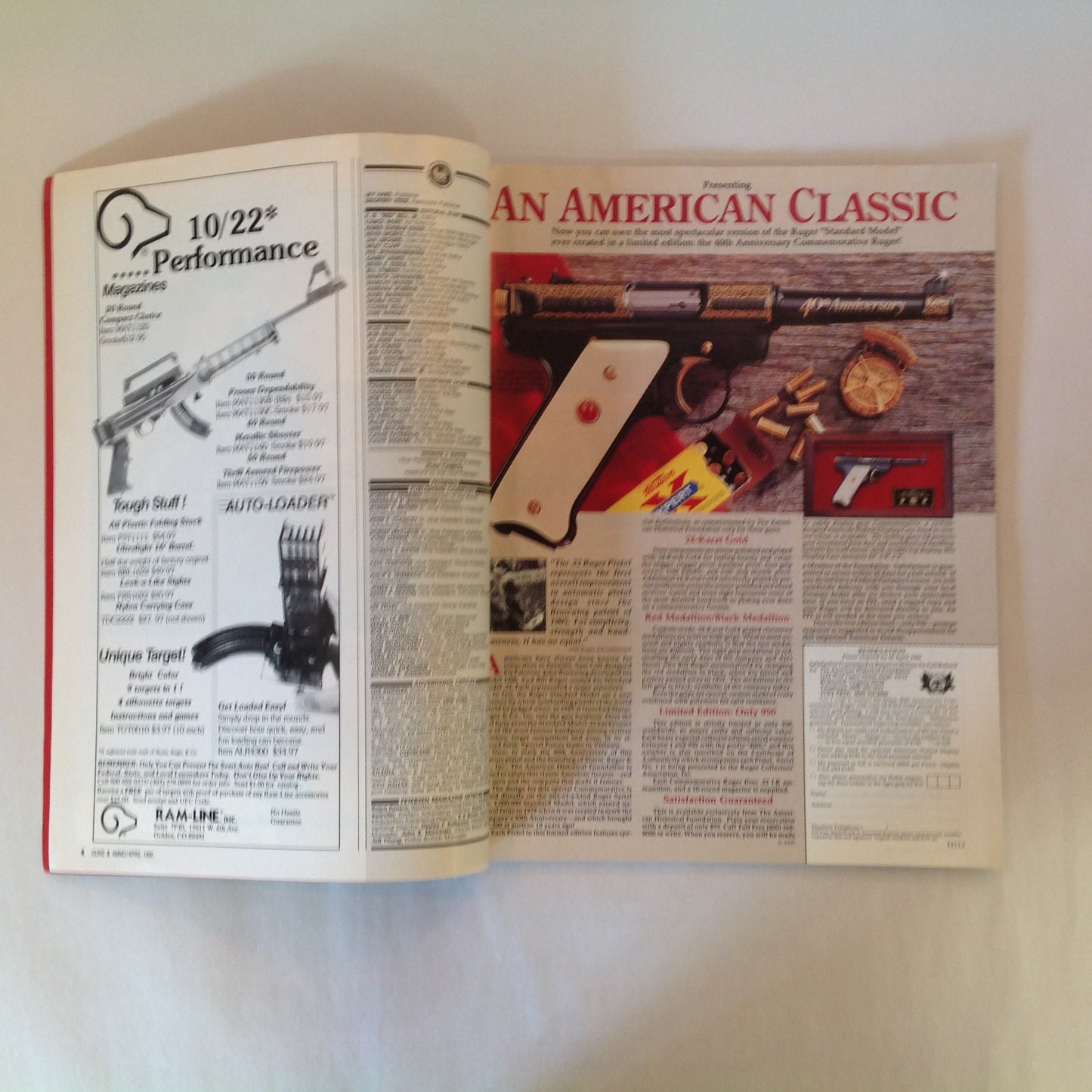 Vintage Apr 1990 Guns & Ammo Magazine S&W .40 Auto Cartridge High Tech Combat Guns from Taurus .357 Magnum Vs 10mm Auto