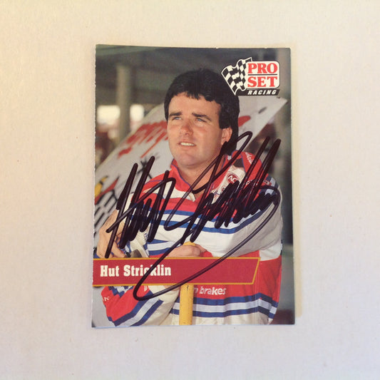 Vtg 1991 Pro Set Racing Signed Card Hut Stricklin Head Shot NASCAR Autographed