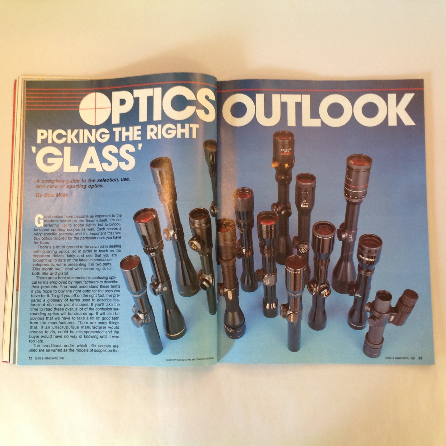 Vintage Apr 1990 Guns & Ammo Magazine S&W .40 Auto Cartridge High Tech Combat Guns from Taurus .357 Magnum Vs 10mm Auto