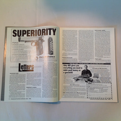 Vintage Apr 1992 Guns & Ammo Handguns For Sport & Defense Magazine Colt .45 Auto Point Shooting Special Combat Issue Penetration Enough Too Much