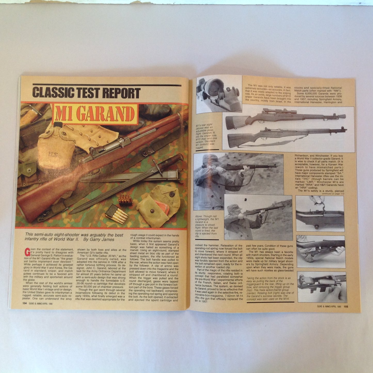 Vintage Apr 1990 Guns & Ammo Magazine S&W .40 Auto Cartridge High Tech Combat Guns from Taurus .357 Magnum Vs 10mm Auto