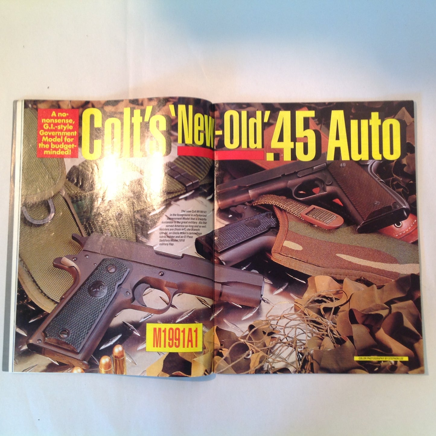 Vintage Apr 1992 Guns & Ammo Handguns For Sport & Defense Magazine Colt .45 Auto Point Shooting Special Combat Issue Penetration Enough Too Much