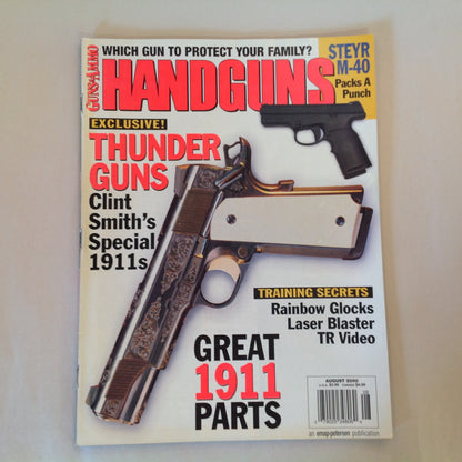 Vintage Aug 2000 Guns & Ammo HANDGUNS Magazine Steyr M-40 Thudner Guns Special 1911s Rainbow Glocks