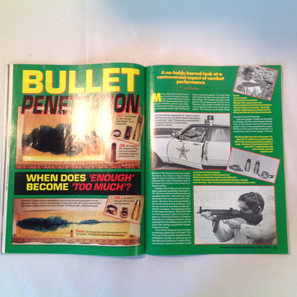 Vintage Apr 1992 Guns & Ammo Handguns For Sport & Defense Magazine Colt .45 Auto Point Shooting Special Combat Issue Penetration Enough Too Much