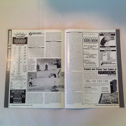 Vintage Apr 1992 Guns & Ammo Handguns For Sport & Defense Magazine Colt .45 Auto Point Shooting Special Combat Issue Penetration Enough Too Much