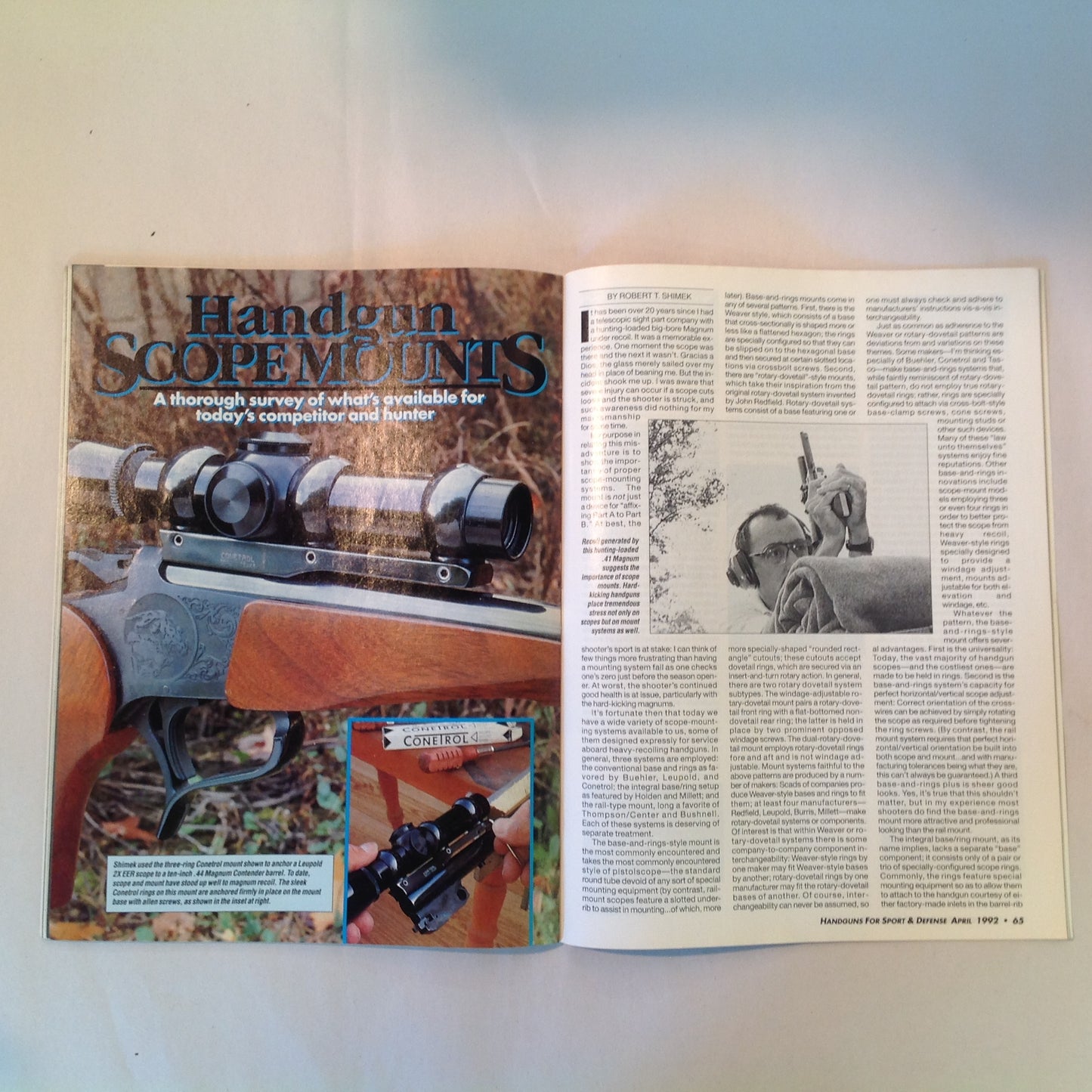 Vintage Apr 1992 Guns & Ammo Handguns For Sport & Defense Magazine Colt .45 Auto Point Shooting Special Combat Issue Penetration Enough Too Much