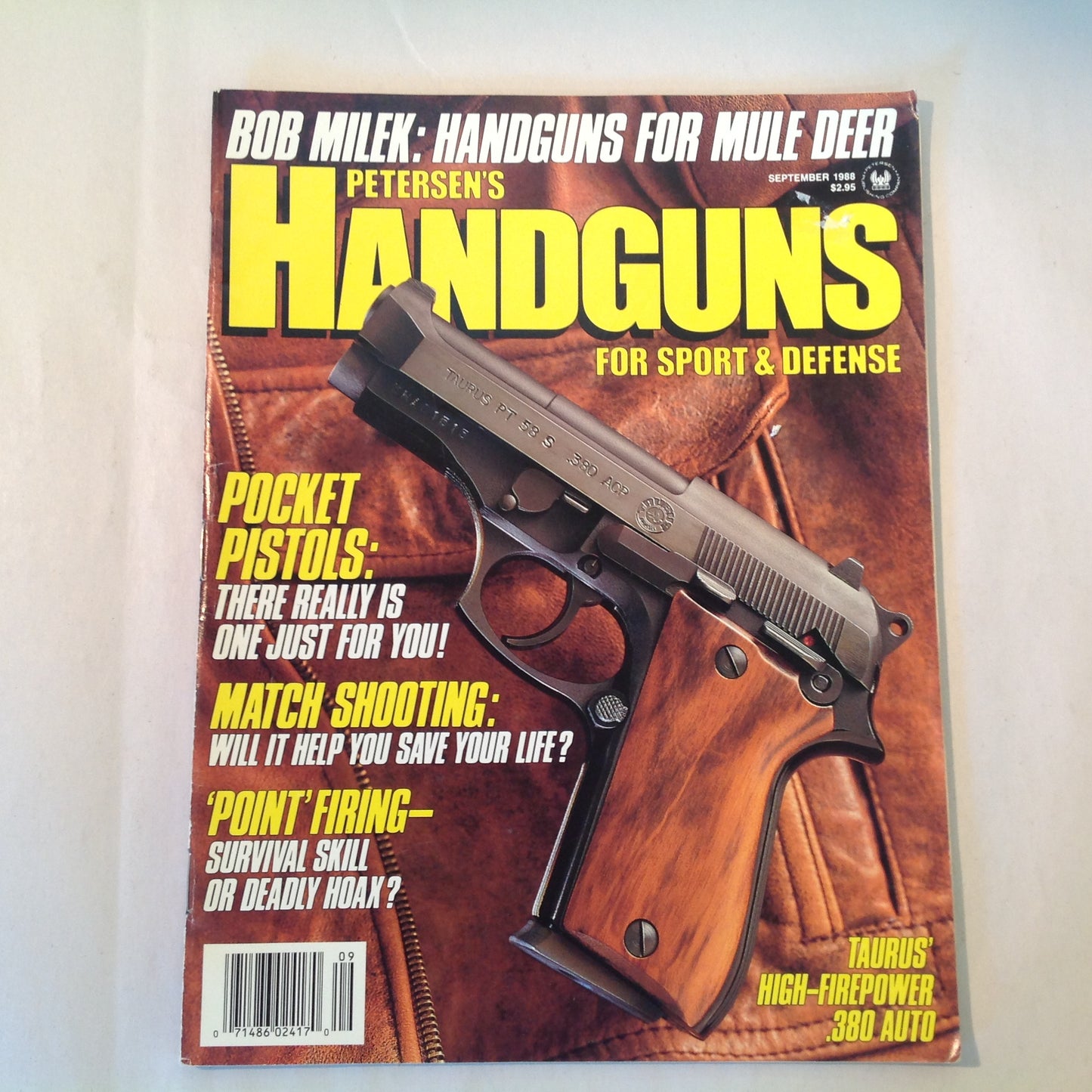 Vintage Sep 1988 Petersen's Handguns For Sport & Defense Pocket Pistols Match Shooting Point Firing
