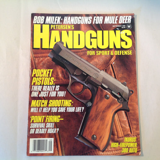 Vintage Sep 1988 Petersen's Handguns For Sport & Defense Pocket Pistols Match Shooting Point Firing