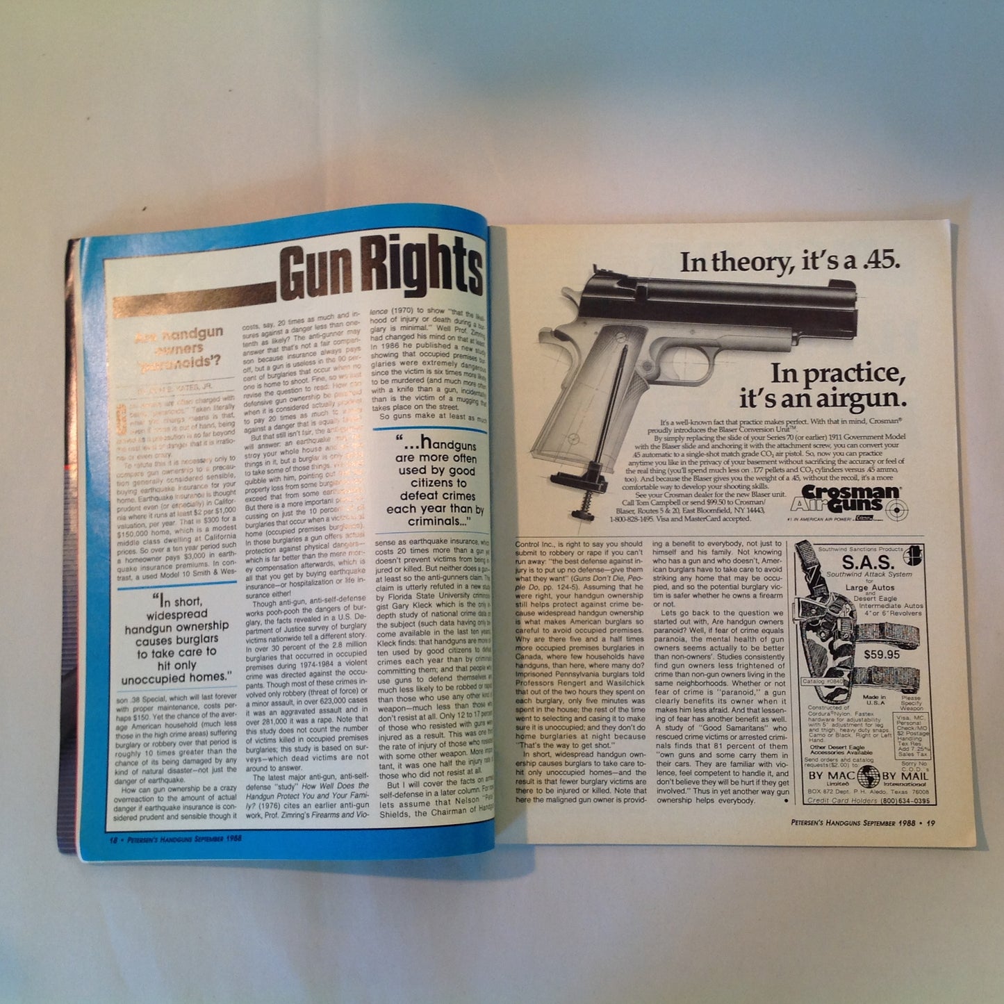 Vintage Sep 1988 Petersen's Handguns For Sport & Defense Pocket Pistols Match Shooting Point Firing