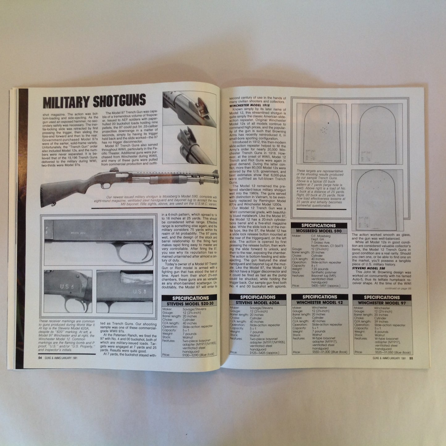 Vintage Jan 1991 Guns & Ammo Magazine Shootout: .40 S&W VS .45 ACP Beretta Stainless 9mm How To Keep Your Guns Safe