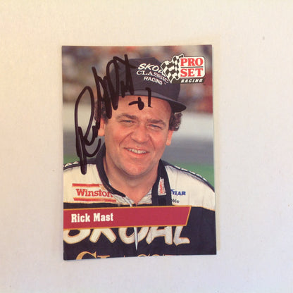 Vintage 1991 Pro Set Racing Signed Card Rick Mast Skoal Cap NASCAR Autographed