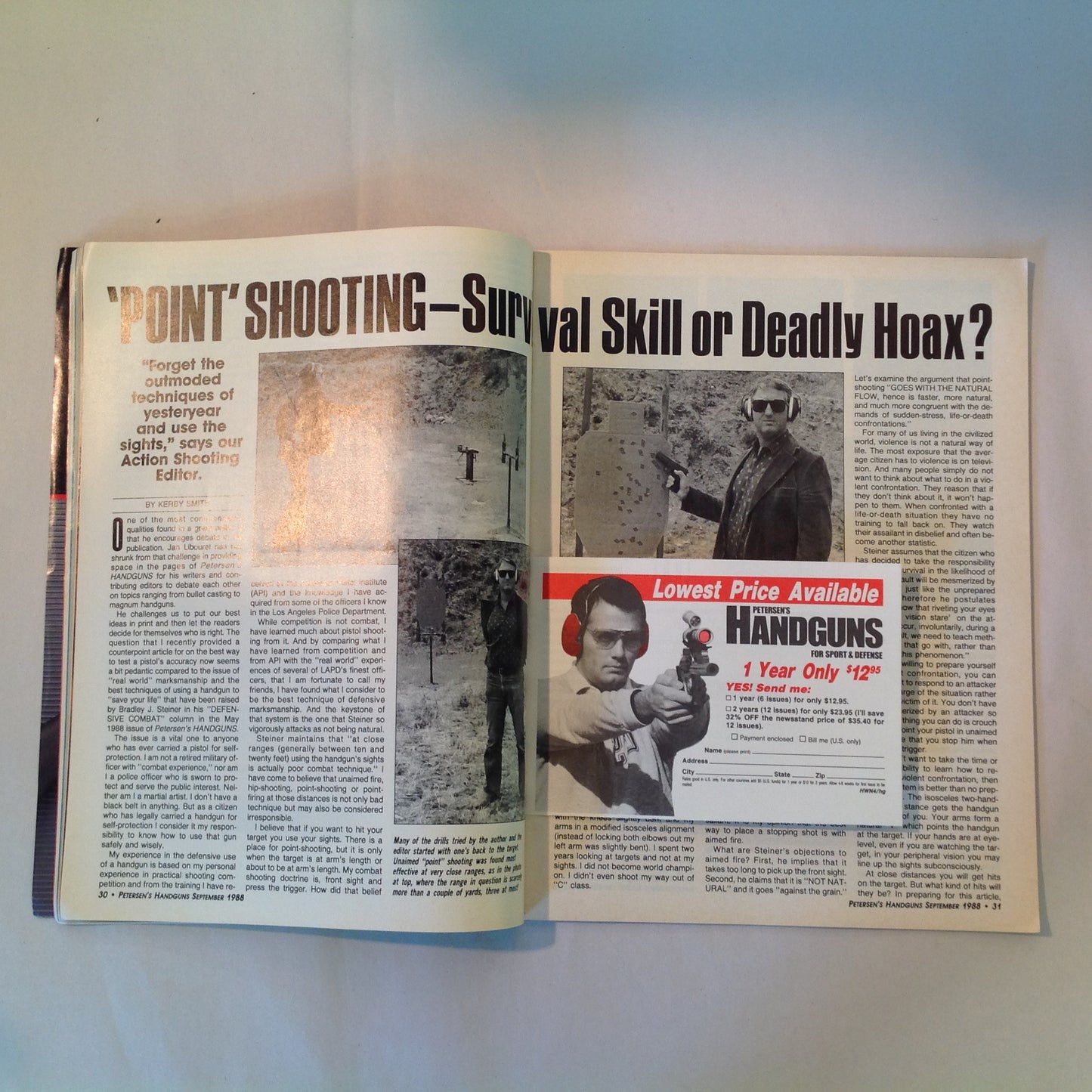 Vintage Sep 1988 Petersen's Handguns For Sport & Defense Pocket Pistols Match Shooting Point Firing