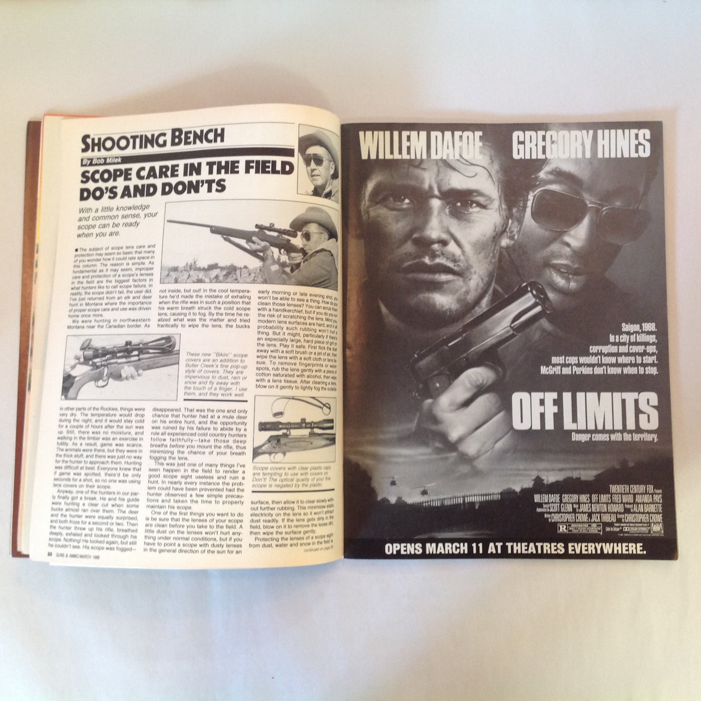 Vintage Mar 1988 Guns & Ammo Magazine Shooting Glasses .22 Handguns .35 Whelen Plain Jane Rifles