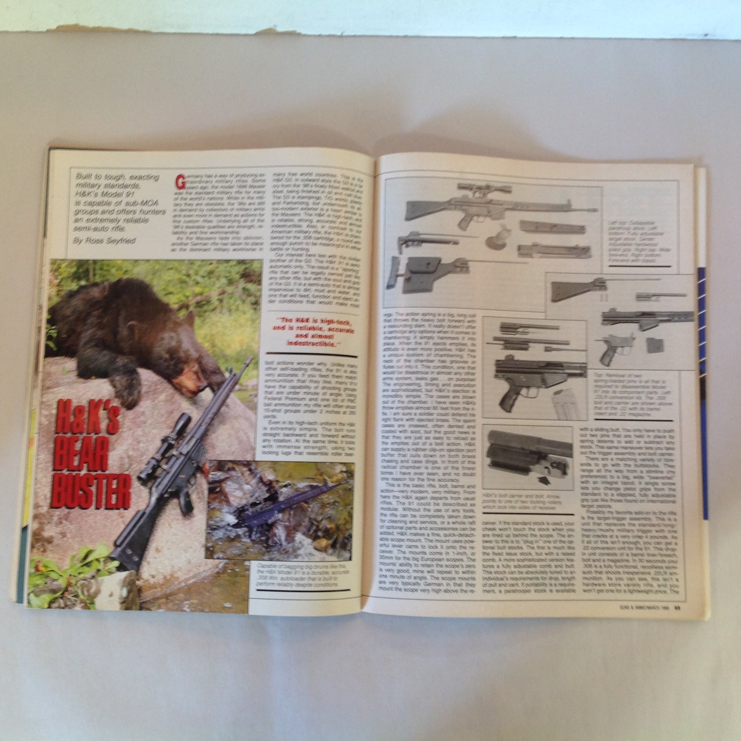 Vintage Mar 1988 Guns & Ammo Magazine Shooting Glasses .22 Handguns .35 Whelen Plain Jane Rifles