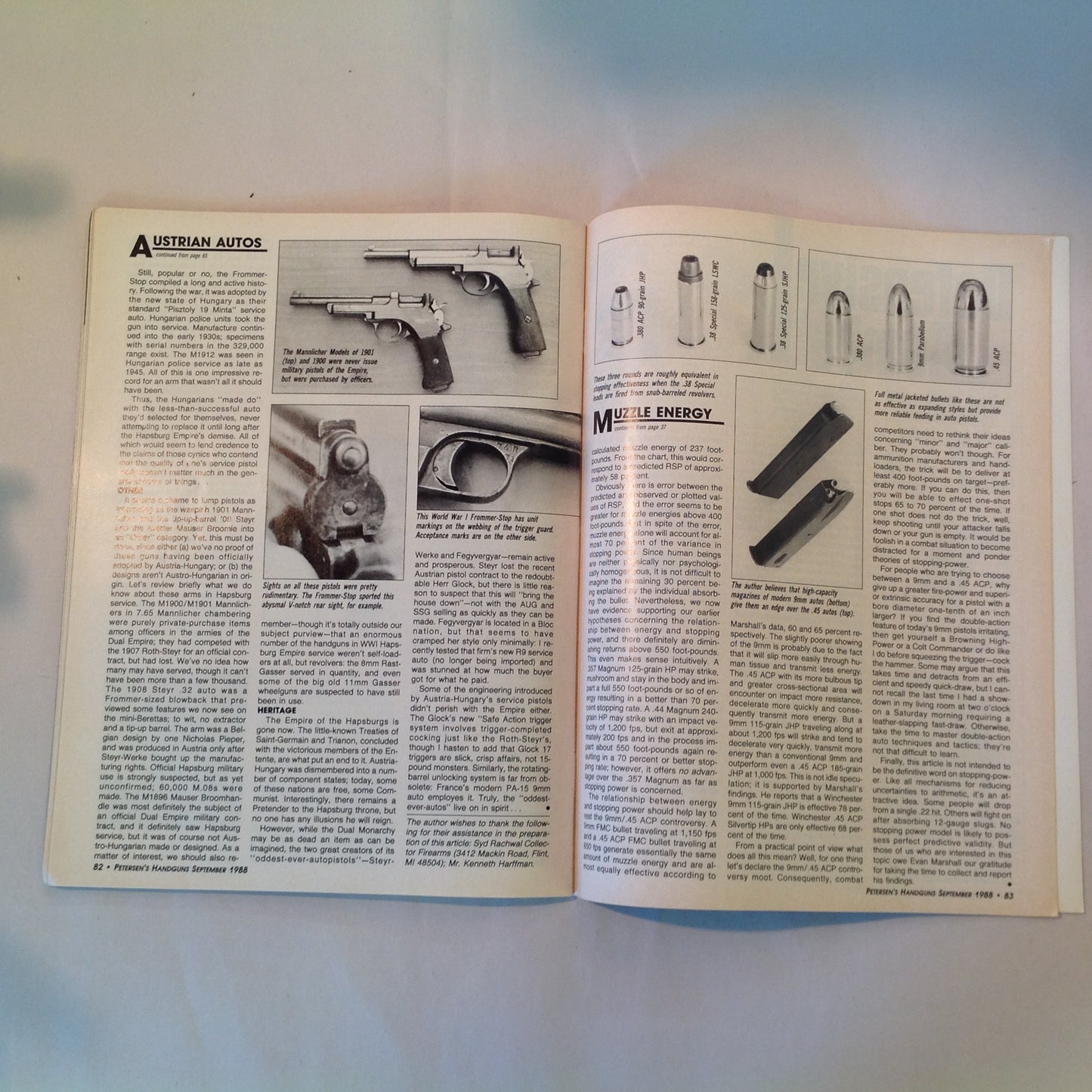 Vintage Sep 1988 Petersen's Handguns For Sport & Defense Pocket Pistols Match Shooting Point Firing