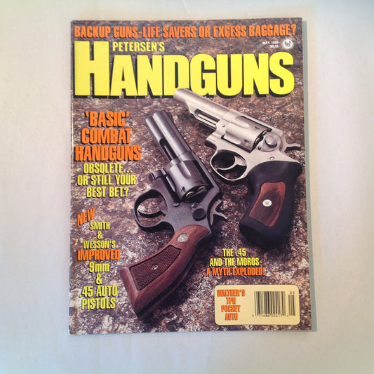Vintage May 1989 Petersen's Handguns Magazine Basic Combat Handguns Smith & Wesson 9mm .45 Autos Backup Guns