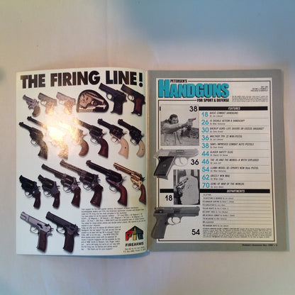 Vintage May 1989 Petersen's Handguns Magazine Basic Combat Handguns Smith & Wesson 9mm .45 Autos Backup Guns