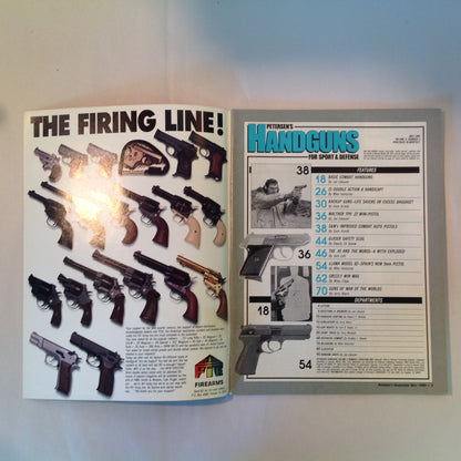 Vintage May 1989 Petersen's Handguns Magazine Basic Combat Handguns Smith & Wesson 9mm .45 Autos Backup Guns