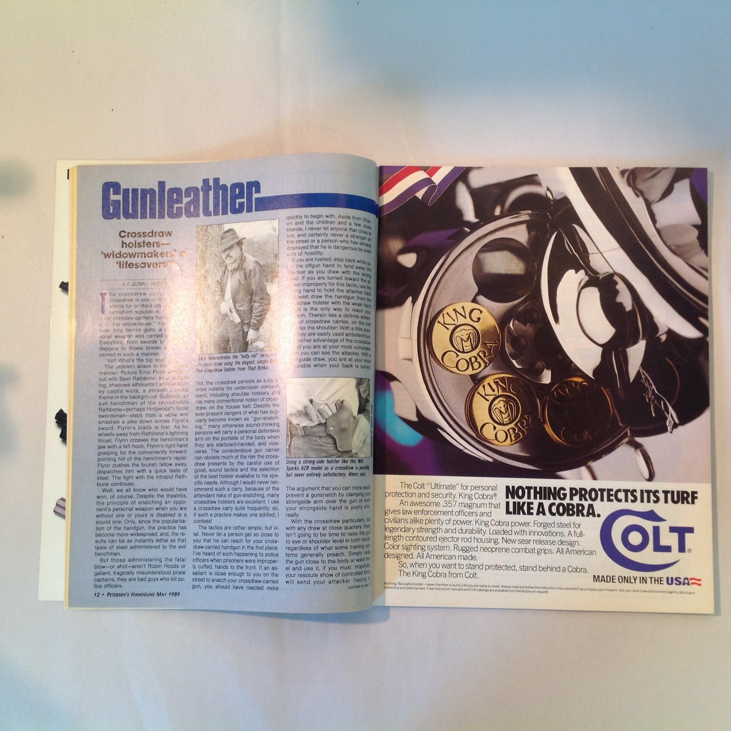 Vintage May 1989 Petersen's Handguns Magazine Basic Combat Handguns Smith & Wesson 9mm .45 Autos Backup Guns