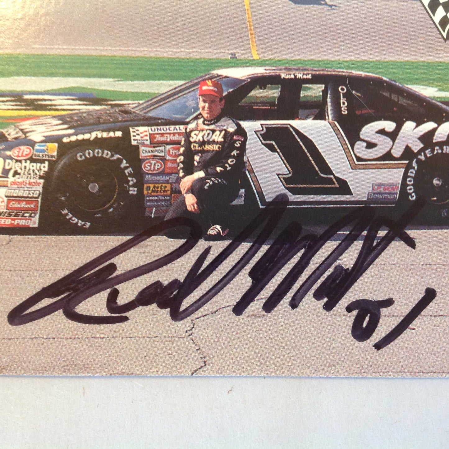 Vintage 1991 Pro Set Racing Signed Card Rick Mast Skoal Car 1 NASCAR Autographed