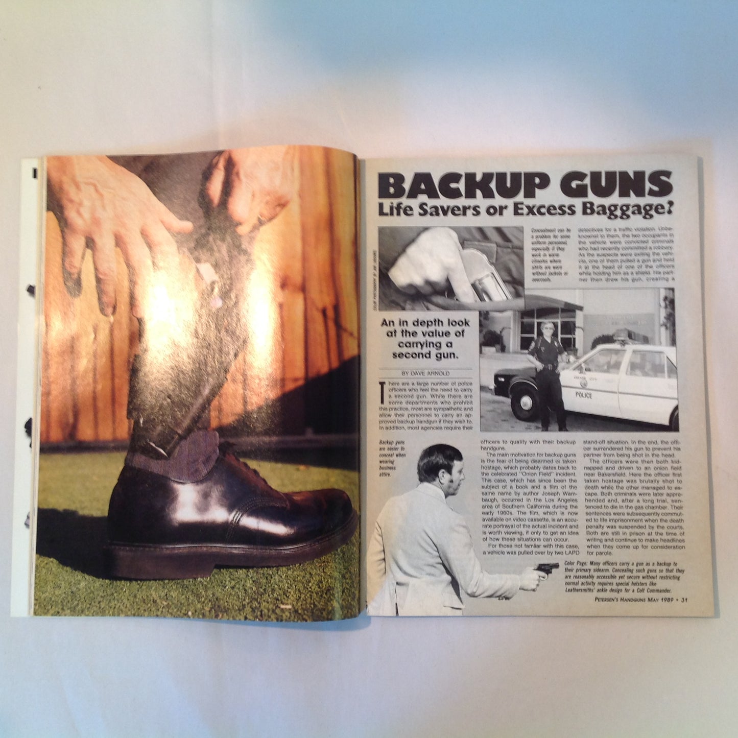 Vintage May 1989 Petersen's Handguns Magazine Basic Combat Handguns Smith & Wesson 9mm .45 Autos Backup Guns