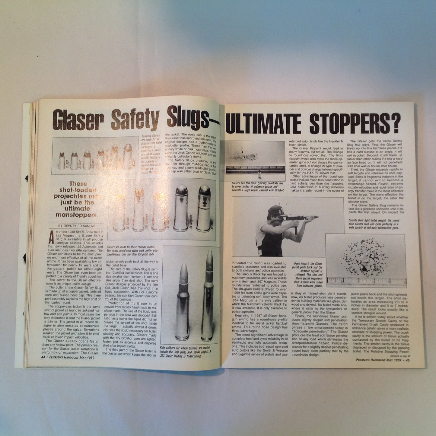 Vintage May 1989 Petersen's Handguns Magazine Basic Combat Handguns Smith & Wesson 9mm .45 Autos Backup Guns