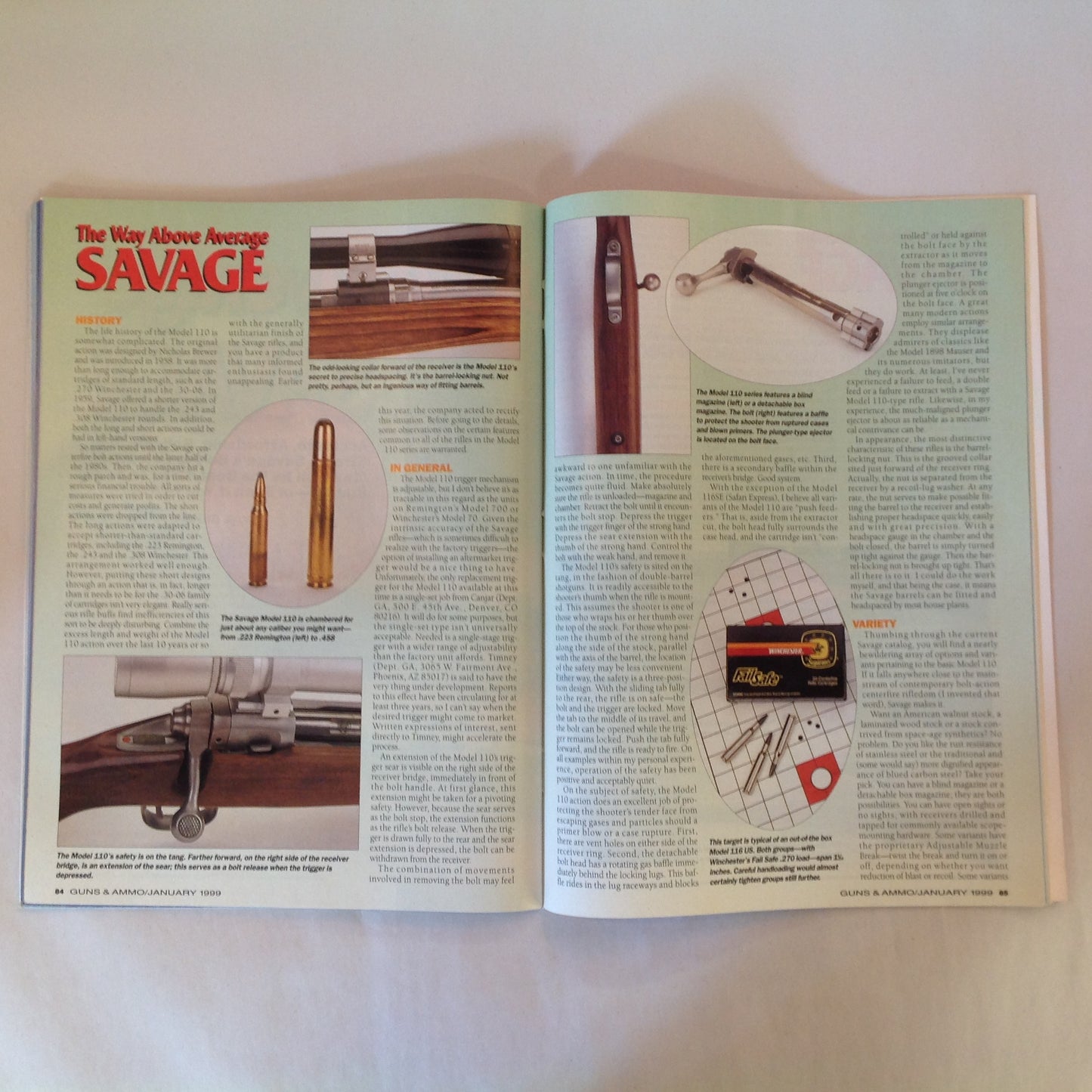 Vintage Jan 1999 Guns & Ammo Magazine Sneak Preview New For '99 Guns Ammo Optics