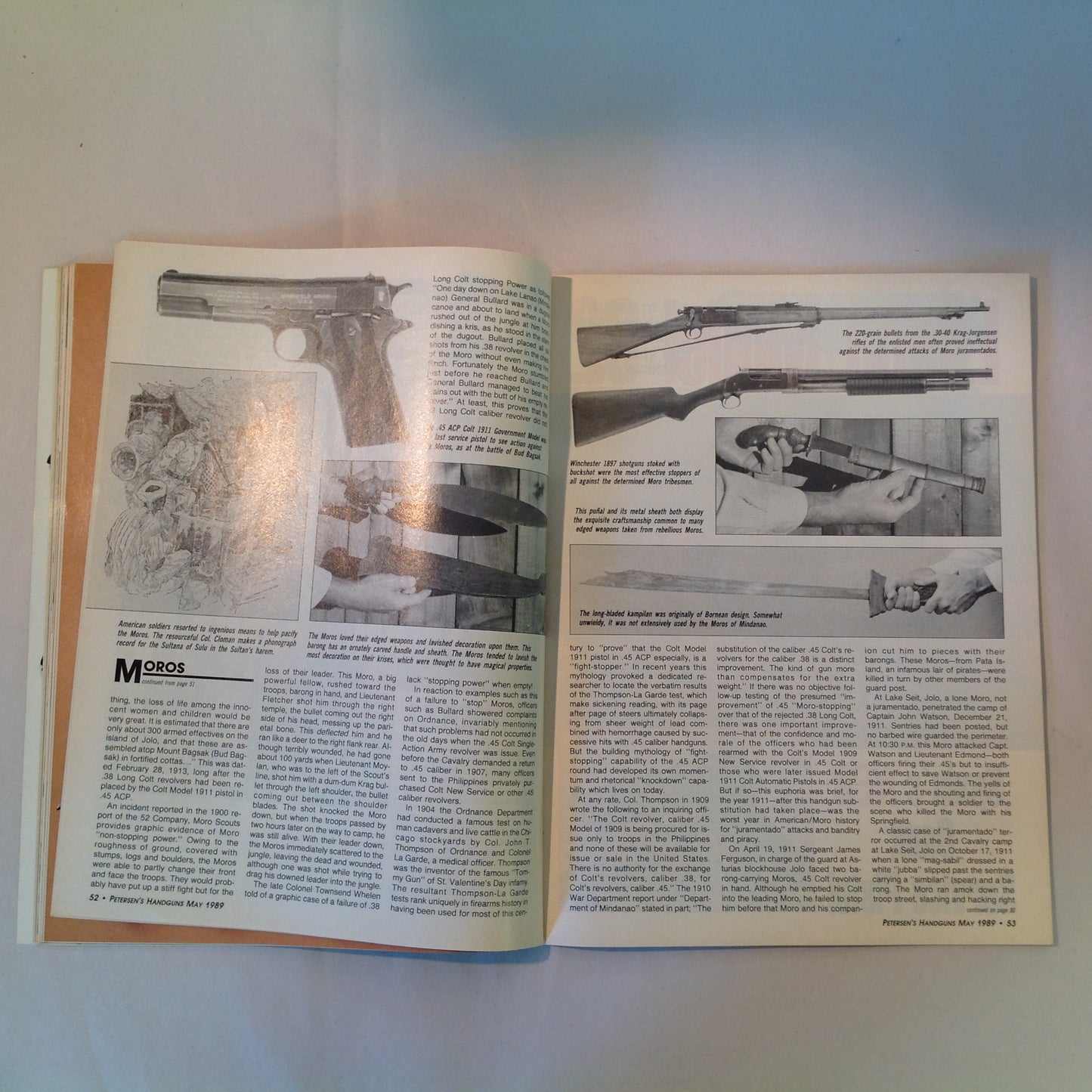 Vintage May 1989 Petersen's Handguns Magazine Basic Combat Handguns Smith & Wesson 9mm .45 Autos Backup Guns