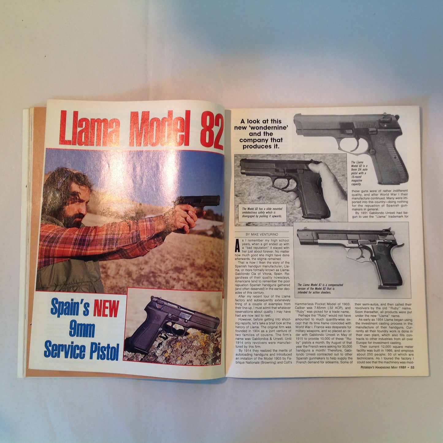 Vintage May 1989 Petersen's Handguns Magazine Basic Combat Handguns Smith & Wesson 9mm .45 Autos Backup Guns