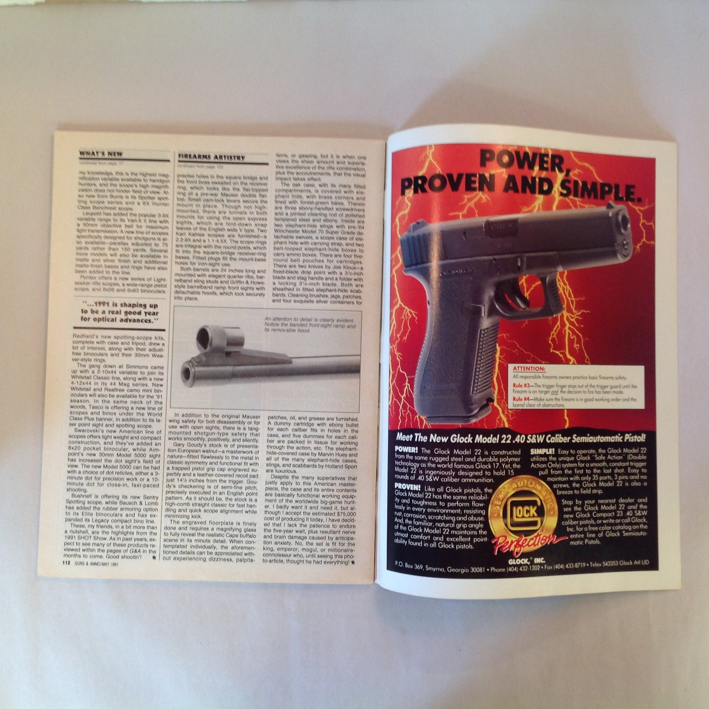 Vintage May 1991 Guns & Ammo Magazine Colt 9mm Combat Handguns All You Need to Know Guns That Helped Win Desert Storm