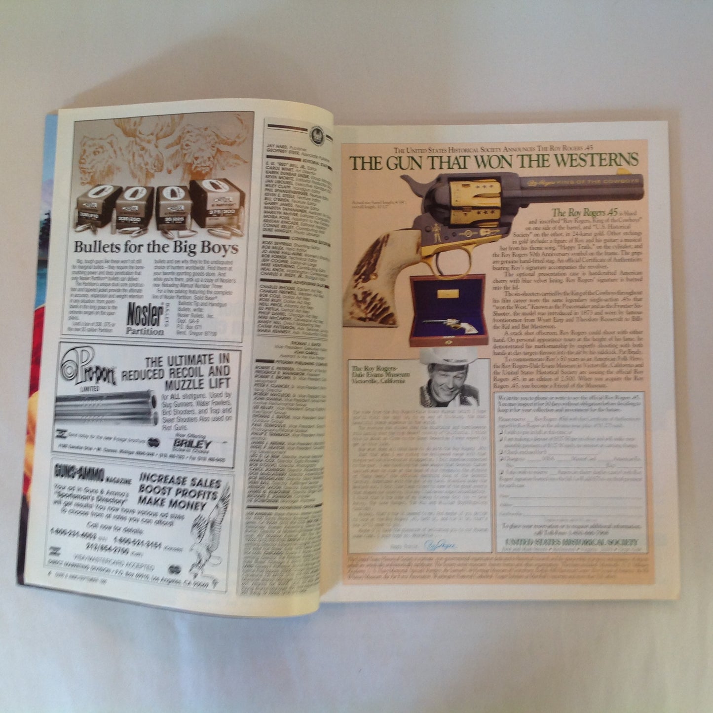 Vintage Sep 1990 Guns & Ammo Magazine Double-Duty Handguns Magnum Handgun Accuracy How to Buy a Used Handgun
