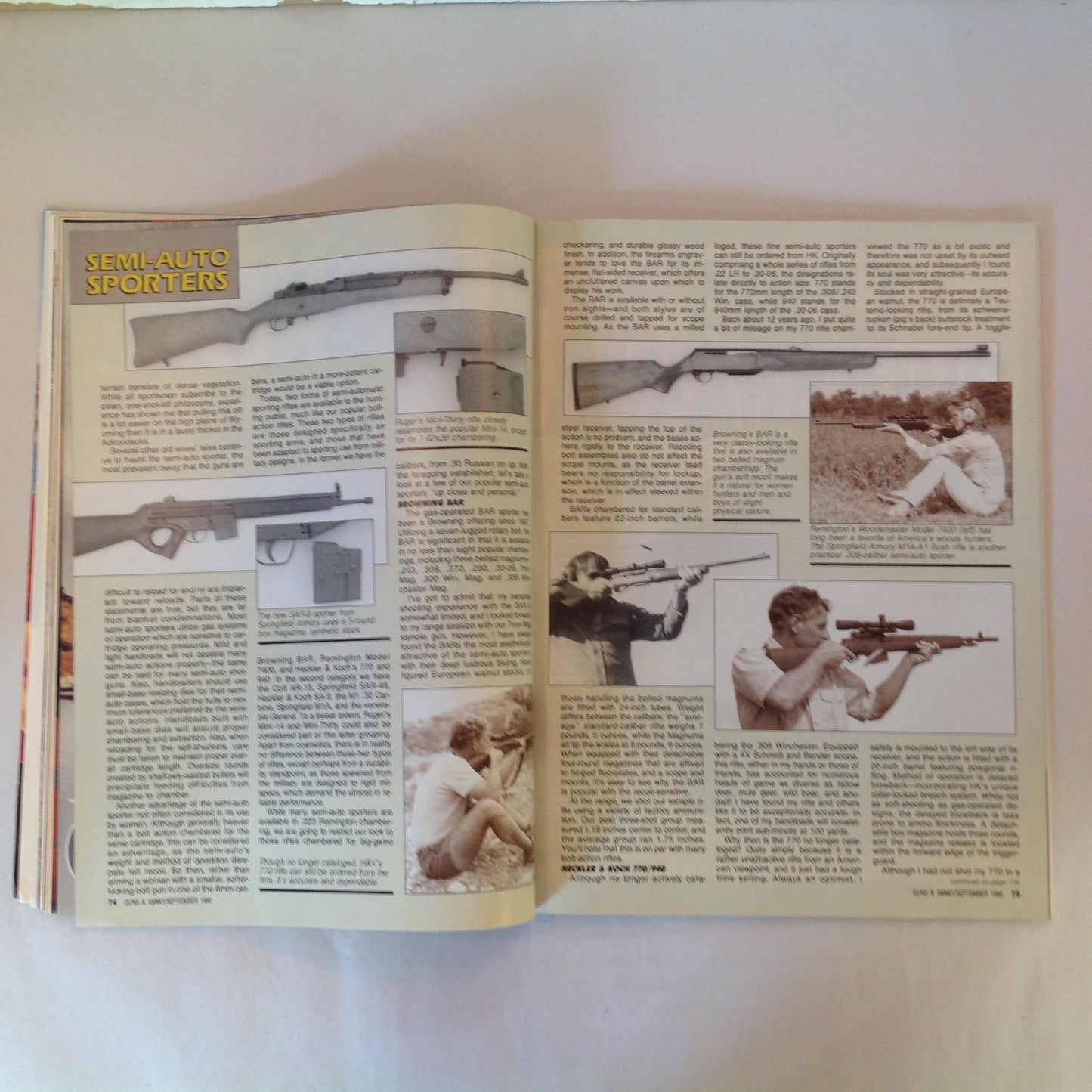 Vintage Sep 1990 Guns & Ammo Magazine Double-Duty Handguns Magnum Handgun Accuracy How to Buy a Used Handgun