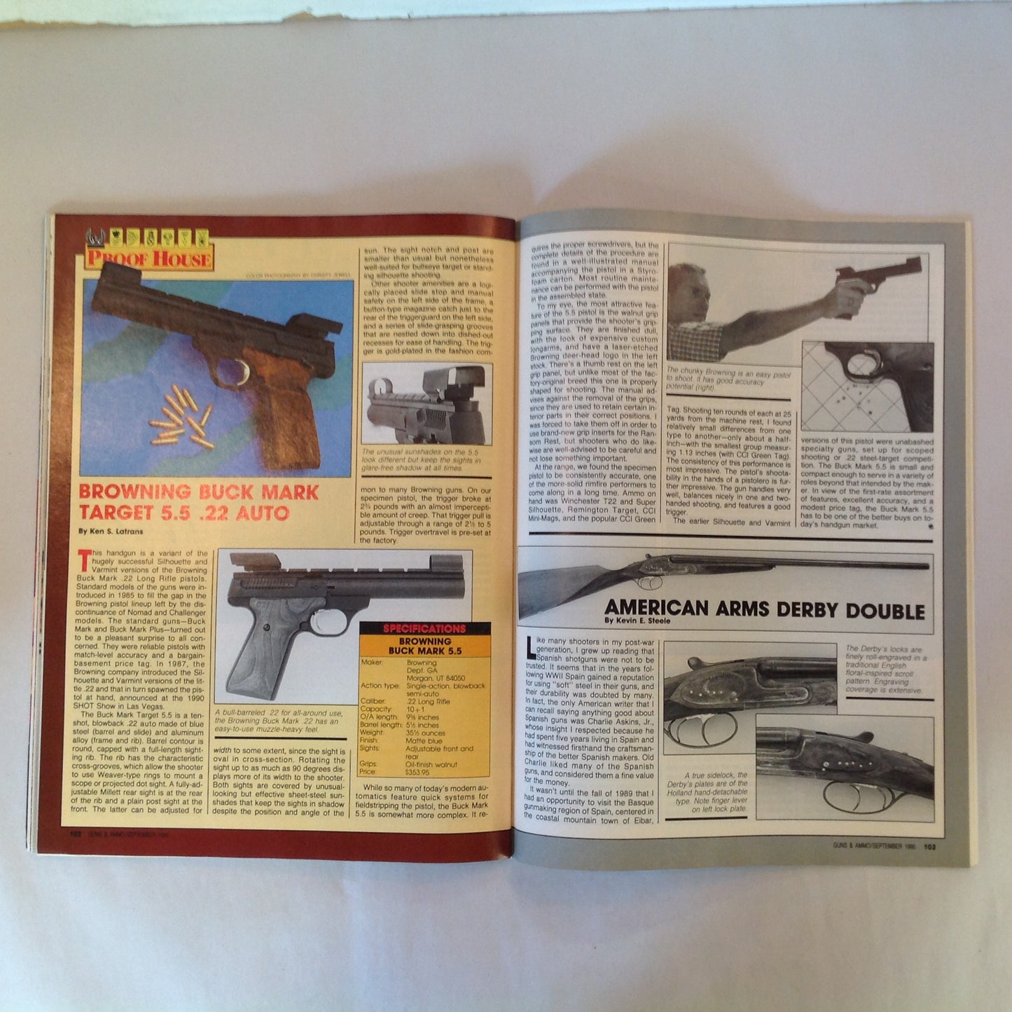 Vintage Sep 1990 Guns & Ammo Magazine Double-Duty Handguns Magnum Handgun Accuracy How to Buy a Used Handgun