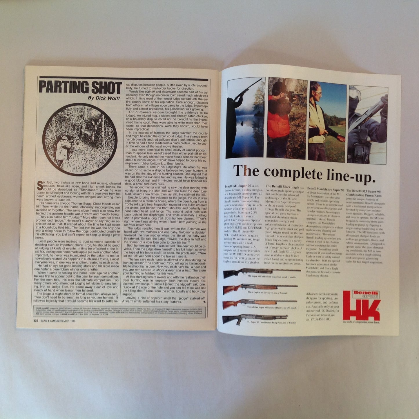 Vintage Sep 1990 Guns & Ammo Magazine Double-Duty Handguns Magnum Handgun Accuracy How to Buy a Used Handgun