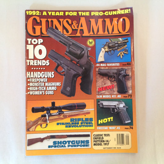 Vintage Sep 1992 Guns & Ammo Magazine Top 10 Trends Handguns Rifles Shotguns