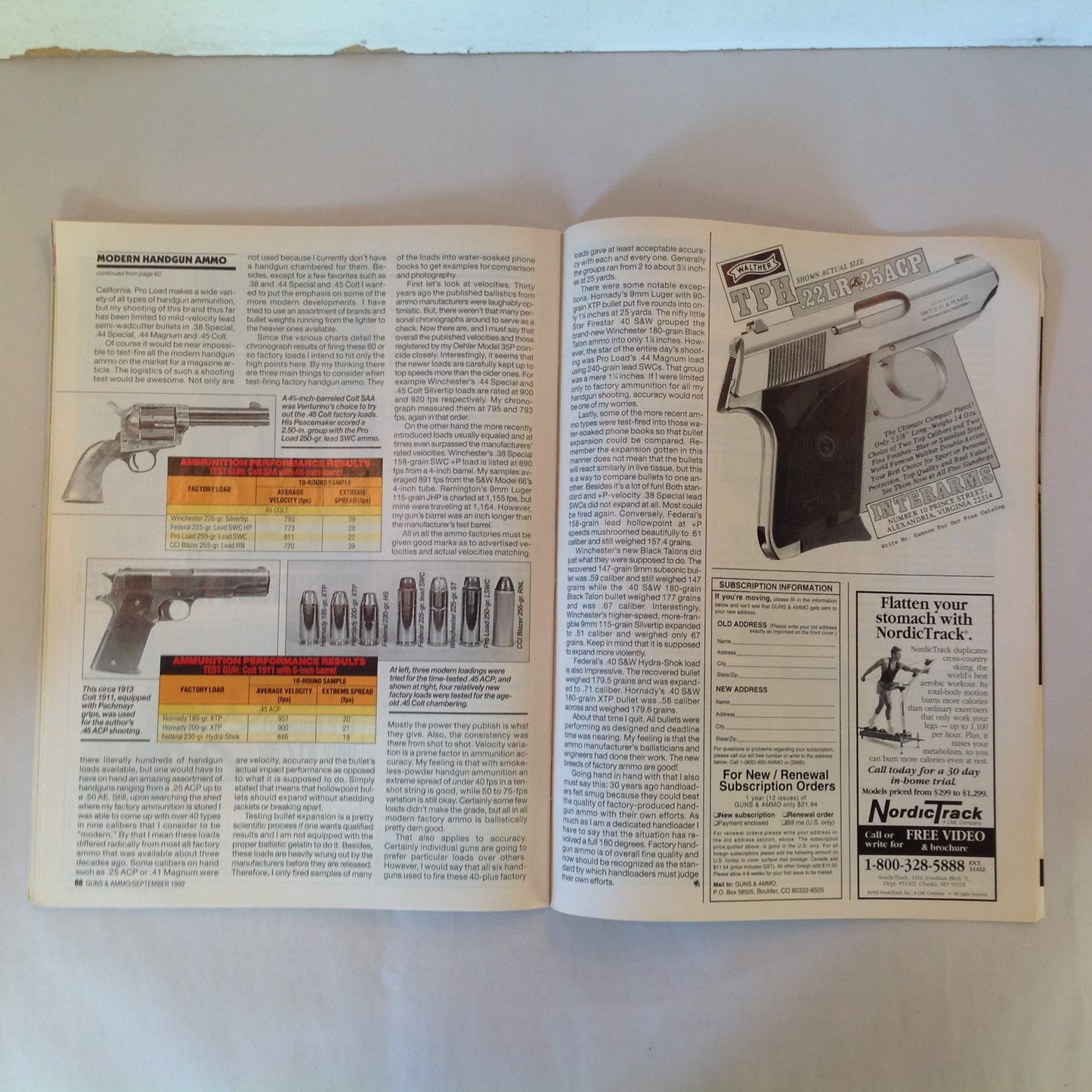 Vintage Sep 1992 Guns & Ammo Magazine Top 10 Trends Handguns Rifles Shotguns