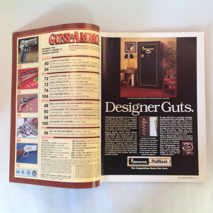 Vintage Dec 1988 Guns & Ammo Magazine 50 Years of Walther 9mms Fine-Tune Your Handgun Guns Loads .27 Winchester
