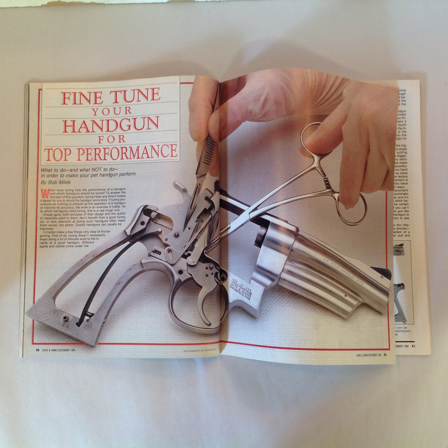Vintage Dec 1988 Guns & Ammo Magazine 50 Years of Walther 9mms Fine-Tune Your Handgun Guns Loads .27 Winchester