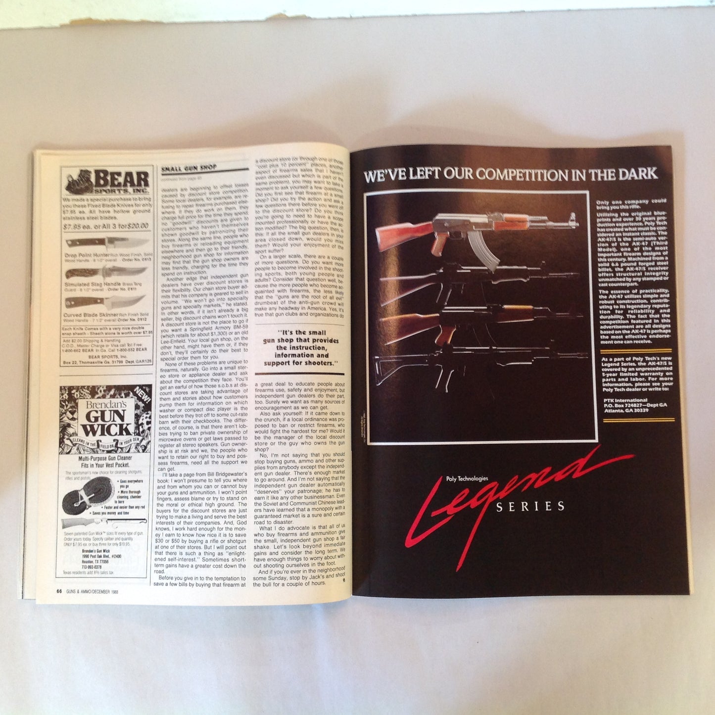 Vintage Dec 1988 Guns & Ammo Magazine 50 Years of Walther 9mms Fine-Tune Your Handgun Guns Loads .27 Winchester