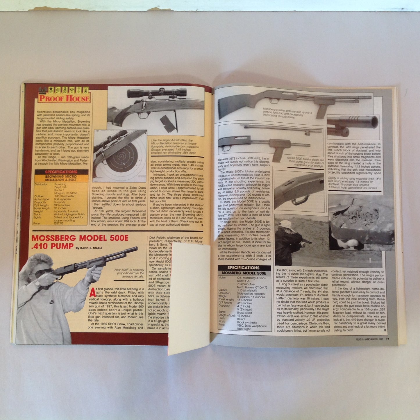 Vintage Mar 1990 Guns & Ammo Magazine Nines for the Nineties Gun Facelift Women Know Your Guns