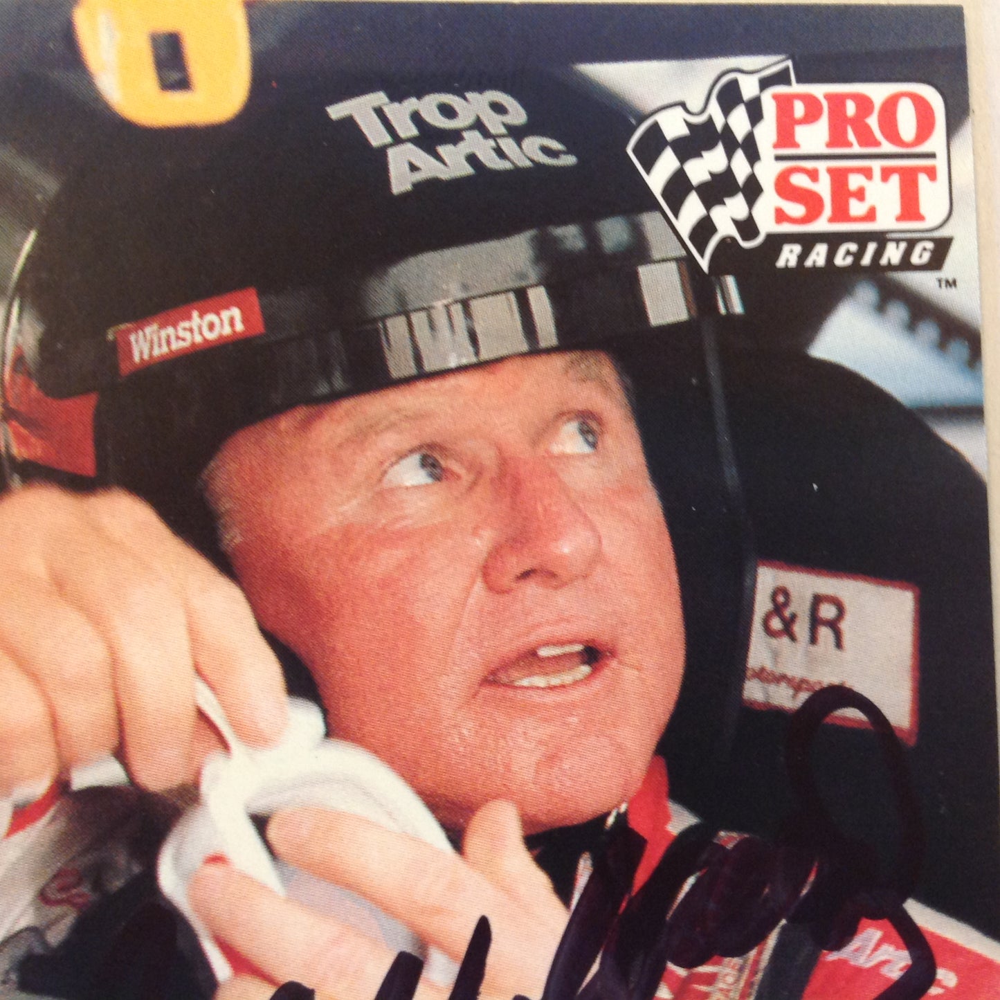 Vtg 1991 Pro Set Racing Signed Card Cale Yarborough Helmet NASCAR Autographed