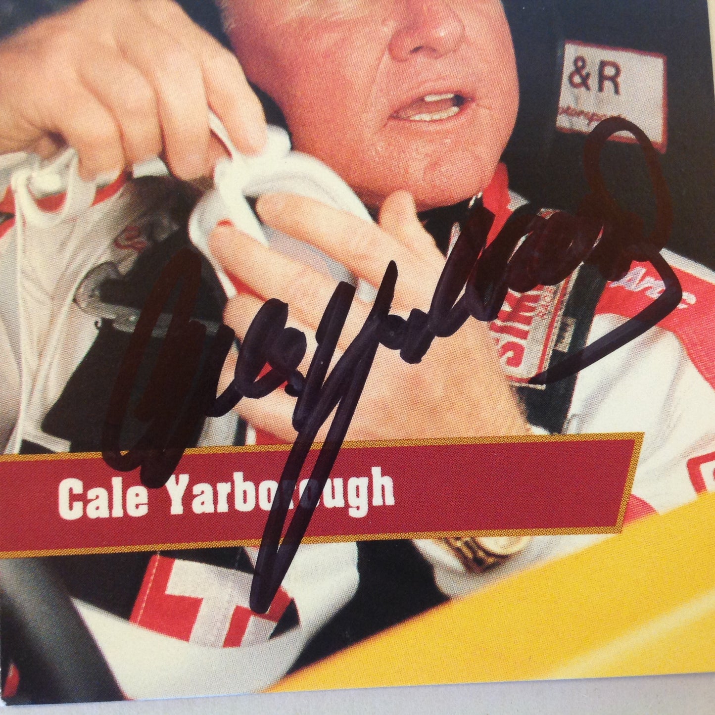 Vtg 1991 Pro Set Racing Signed Card Cale Yarborough Helmet NASCAR Autographed