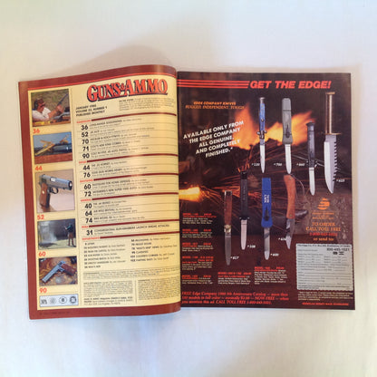 Vintage Jan 1988 Guns & Ammo Magazine .45 ACP .22 Hornet Self-Defense Shotgunning .44 Rhino