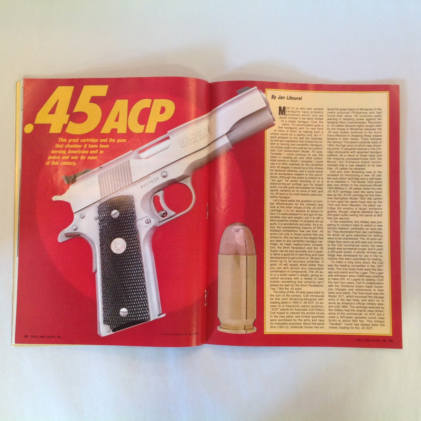 Vintage Jan 1988 Guns & Ammo Magazine .45 ACP .22 Hornet Self-Defense Shotgunning .44 Rhino