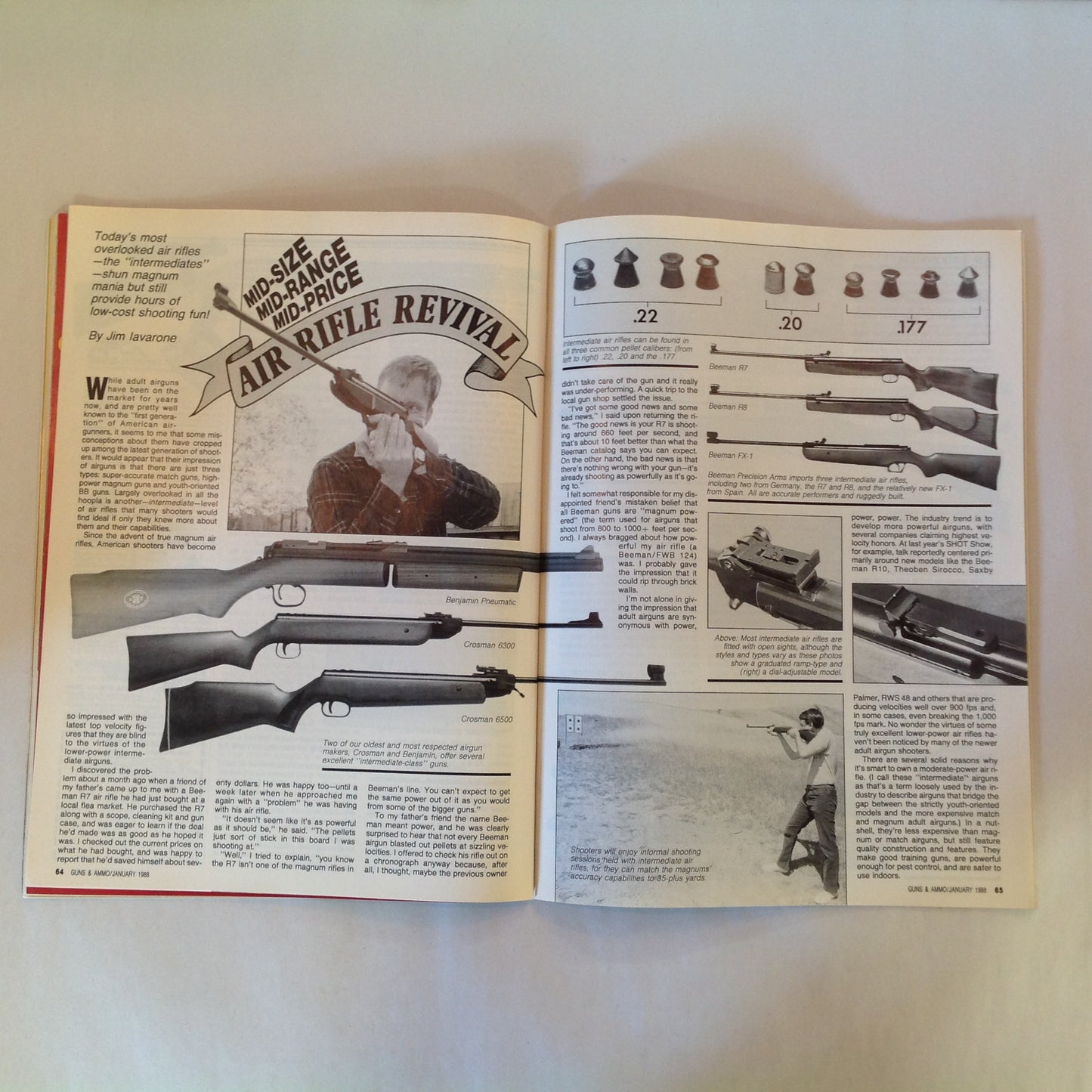 Vintage Jan 1988 Guns & Ammo Magazine .45 ACP .22 Hornet Self-Defense Shotgunning .44 Rhino